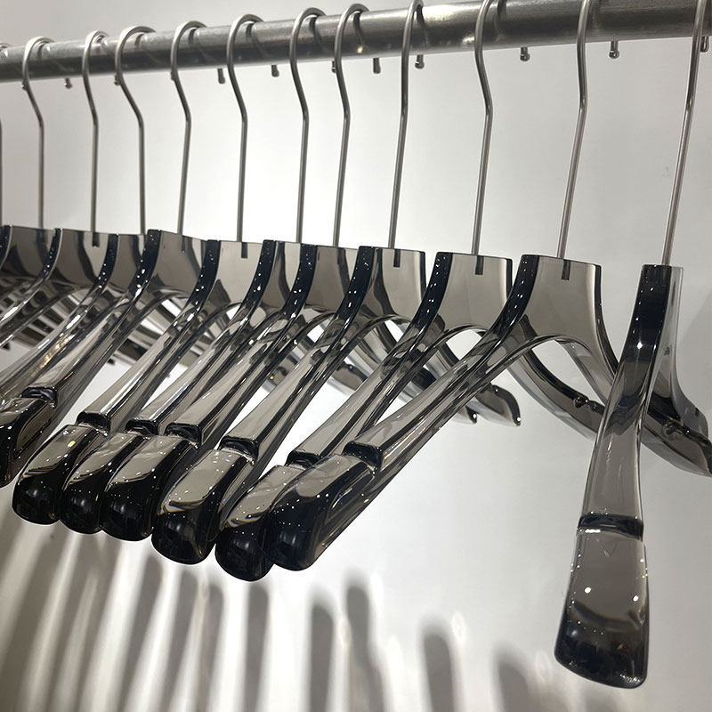 Quality Clear Acrylic Clothing Hangers Stylish Clothes Hanger with Silver Hooks Coat Hanger for Dress