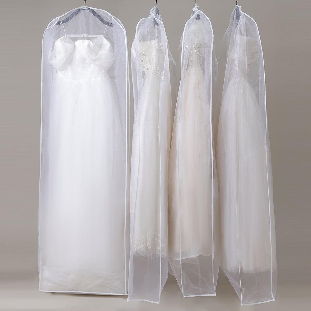 Dustproof Breathable Garment Cover For Wedding Dresses with Long TrainsTransparent Moisture Proof Dress Cover