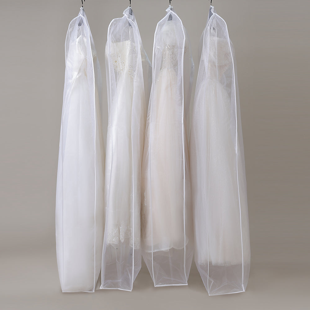 Dustproof Breathable Garment Cover For Wedding Dresses with Long TrainsTransparent Moisture Proof Dress Cover