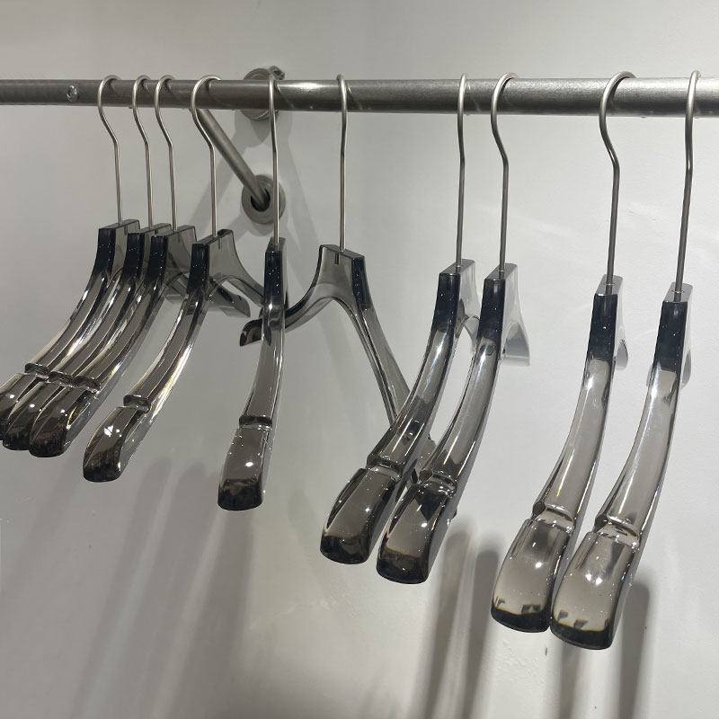 Quality Clear Acrylic Clothing Hangers Stylish Clothes Hanger with Silver Hooks Coat Hanger for Dress