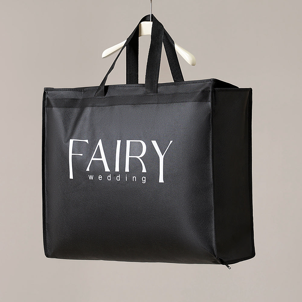 Premium Wedding Dress Protector Elegant Black with Custom Branding Zippered Foldable Clothes Case