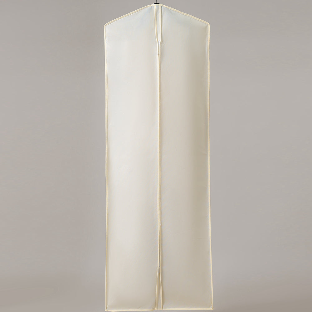 Beige Wedding Dress Dust Cover with Printed Logo Zippered Luxury Storage Bag for Bridal Gown Formal Wear