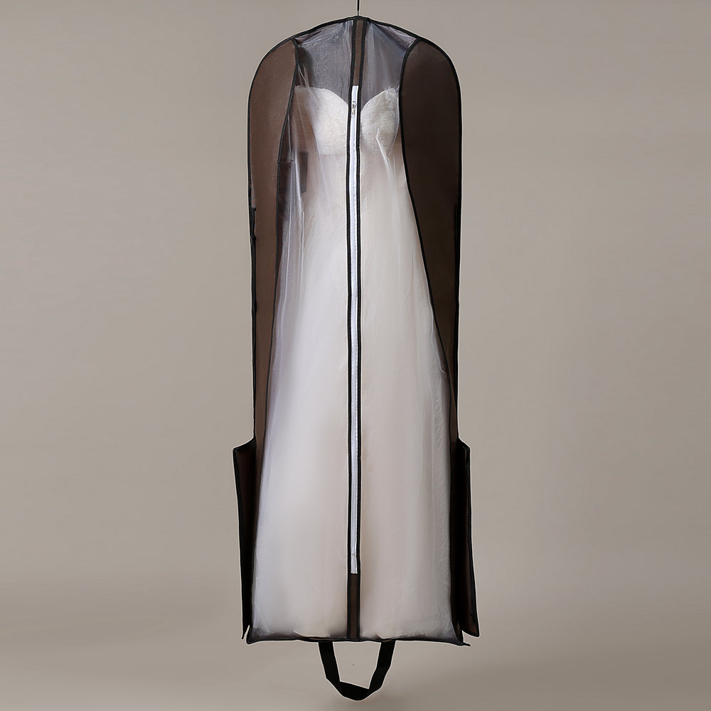 Dustproof Garment Bag in Smoke Grey Full-Zip Foldable Cover for Wedding Dress