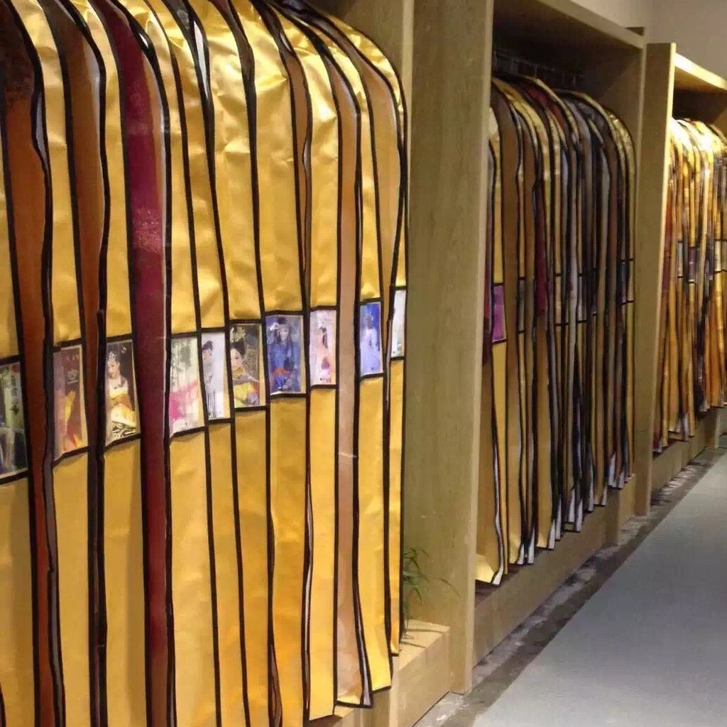 Luxury Wedding Dress Dust Bag  Gold with Secure Zipper not Foldable Garment Protector