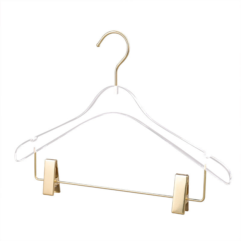Premium Crystal Clear Acrylic Hangers Heavy Duty Gold Metal Hooks for Jackets Coats Closet Organization Essentials