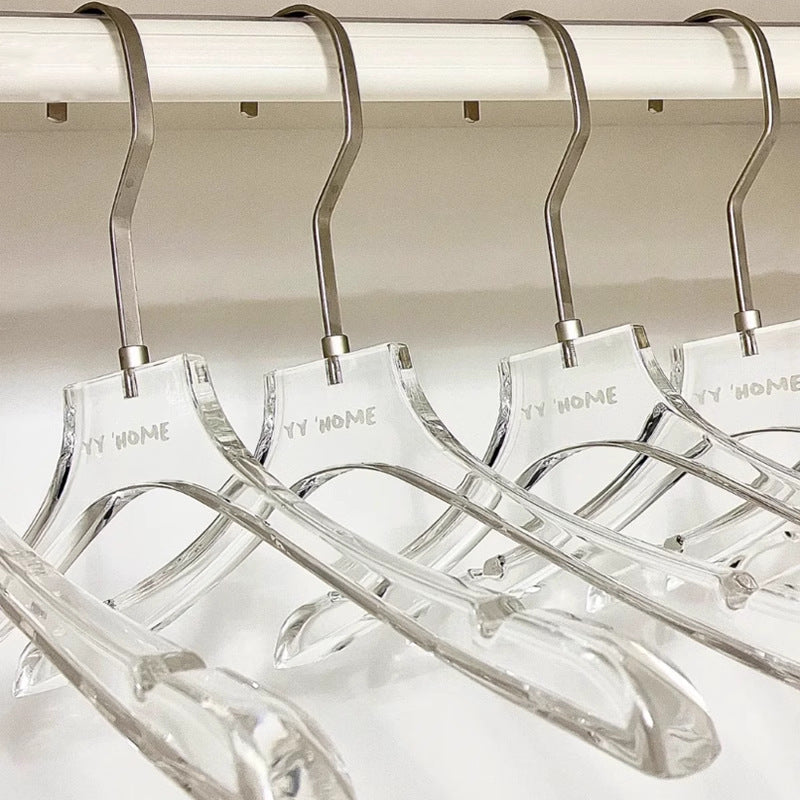 Clear Acrylic Hangers with Silver Hooks Premium Crystal Look Closet Hangers for Dresses Blouses Coats