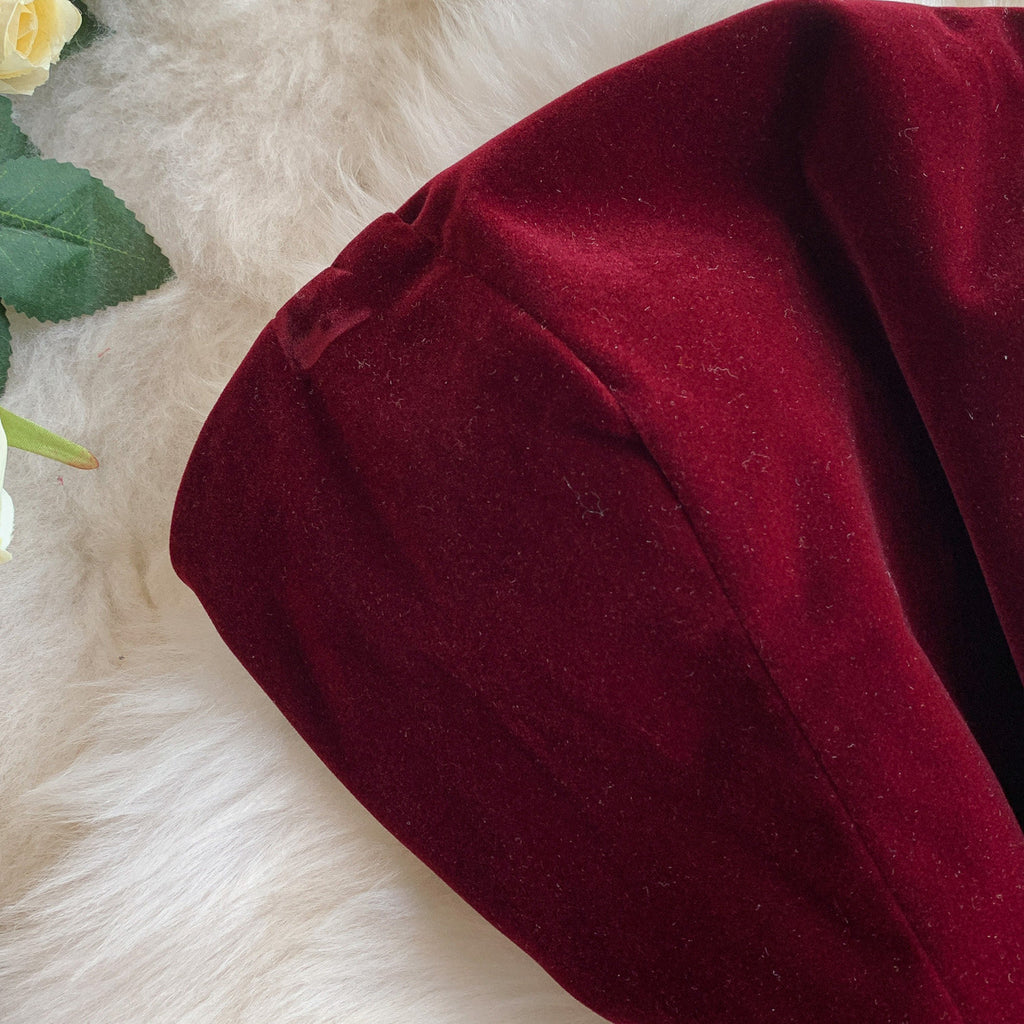 Elegant Burgundy Strapless Evening Dress SY137