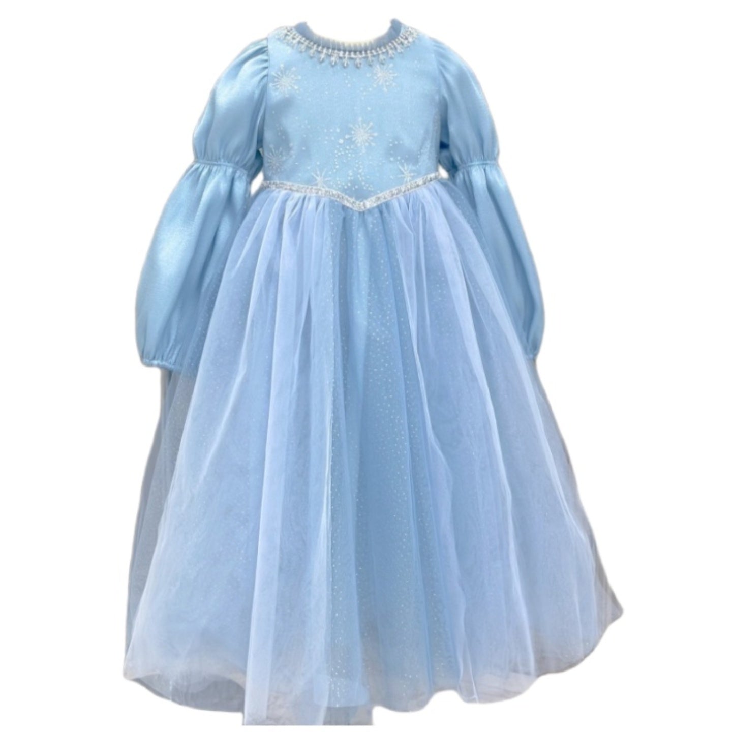 Girls' Winter Elsa Princess Dress with Cape Christmas Frozen-Themed Birthday Party Dress