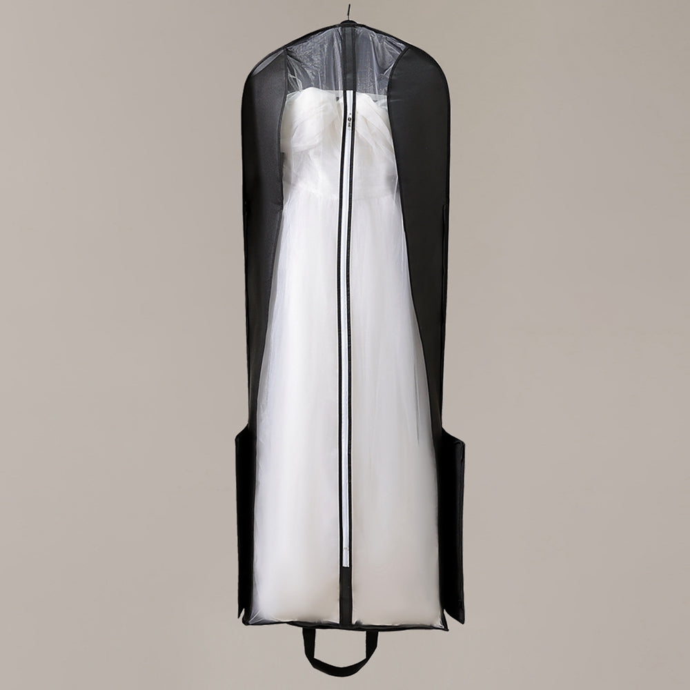 Premium Wedding Dress Protector Elegant Black with Custom Branding Zippered Foldable Clothes Case