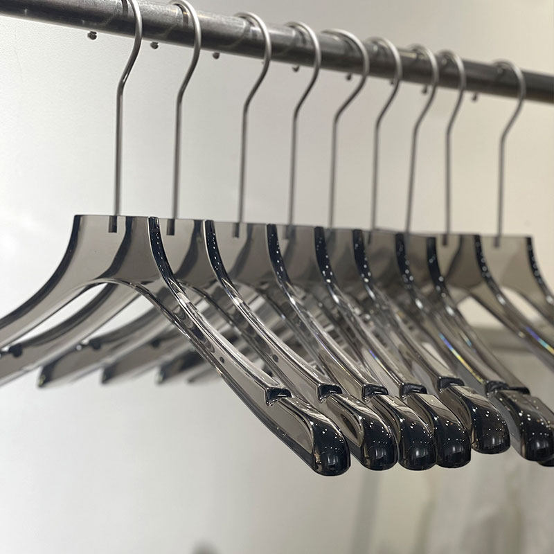 Quality Clear Acrylic Clothing Hangers Stylish Clothes Hanger with Silver Hooks Coat Hanger for Dress