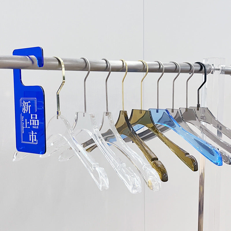 Clear Acrylic Hangers with Silver Hooks Premium Crystal Look Closet Hangers for Dresses Blouses Coats