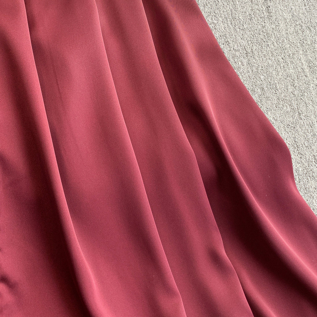 Elegant Burgundy Strapless Evening Dress SY137