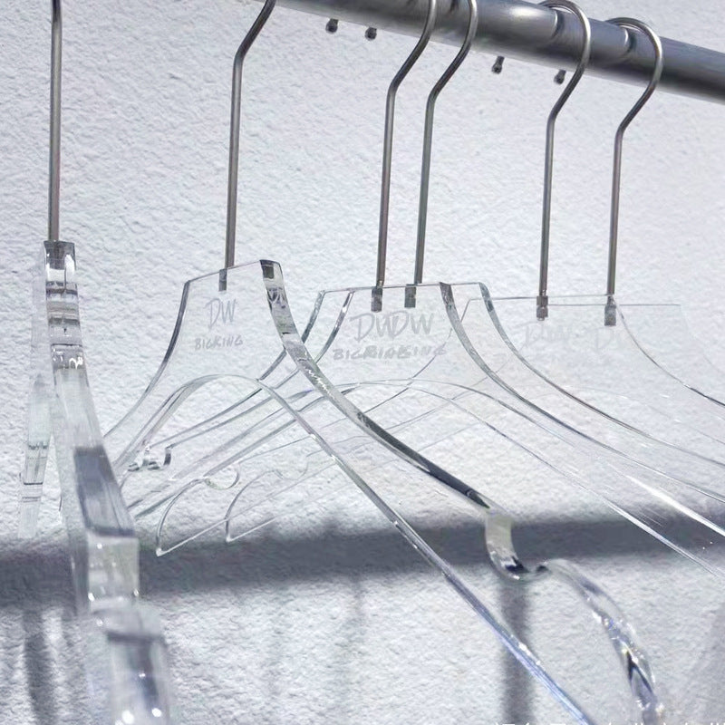 Clear Acrylic Hangers with Silver Hooks Premium Crystal Look Closet Hangers for Dresses Blouses Coats