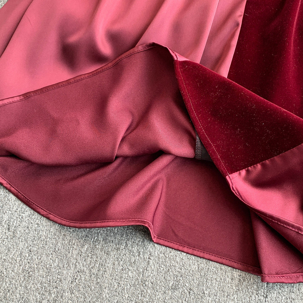 Elegant Burgundy Strapless Evening Dress SY137