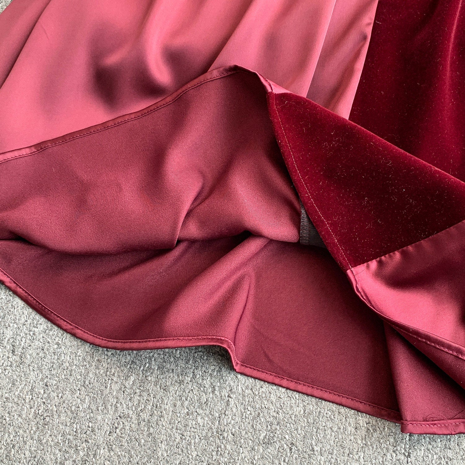 Elegant Burgundy Strapless Evening Dress SY137