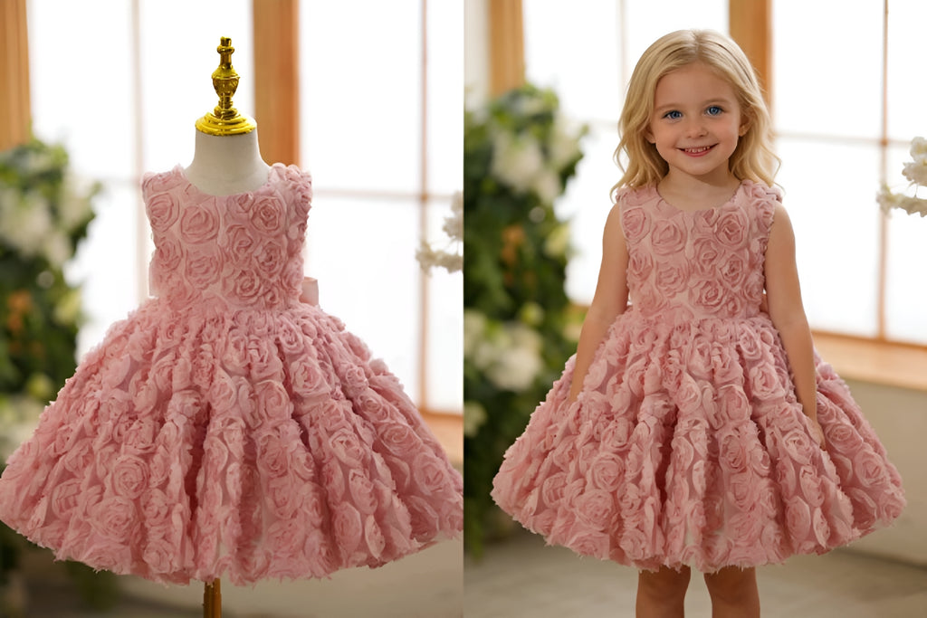 Princess Pink Birthday Party Easter Eid Flower Girl Dress SL114