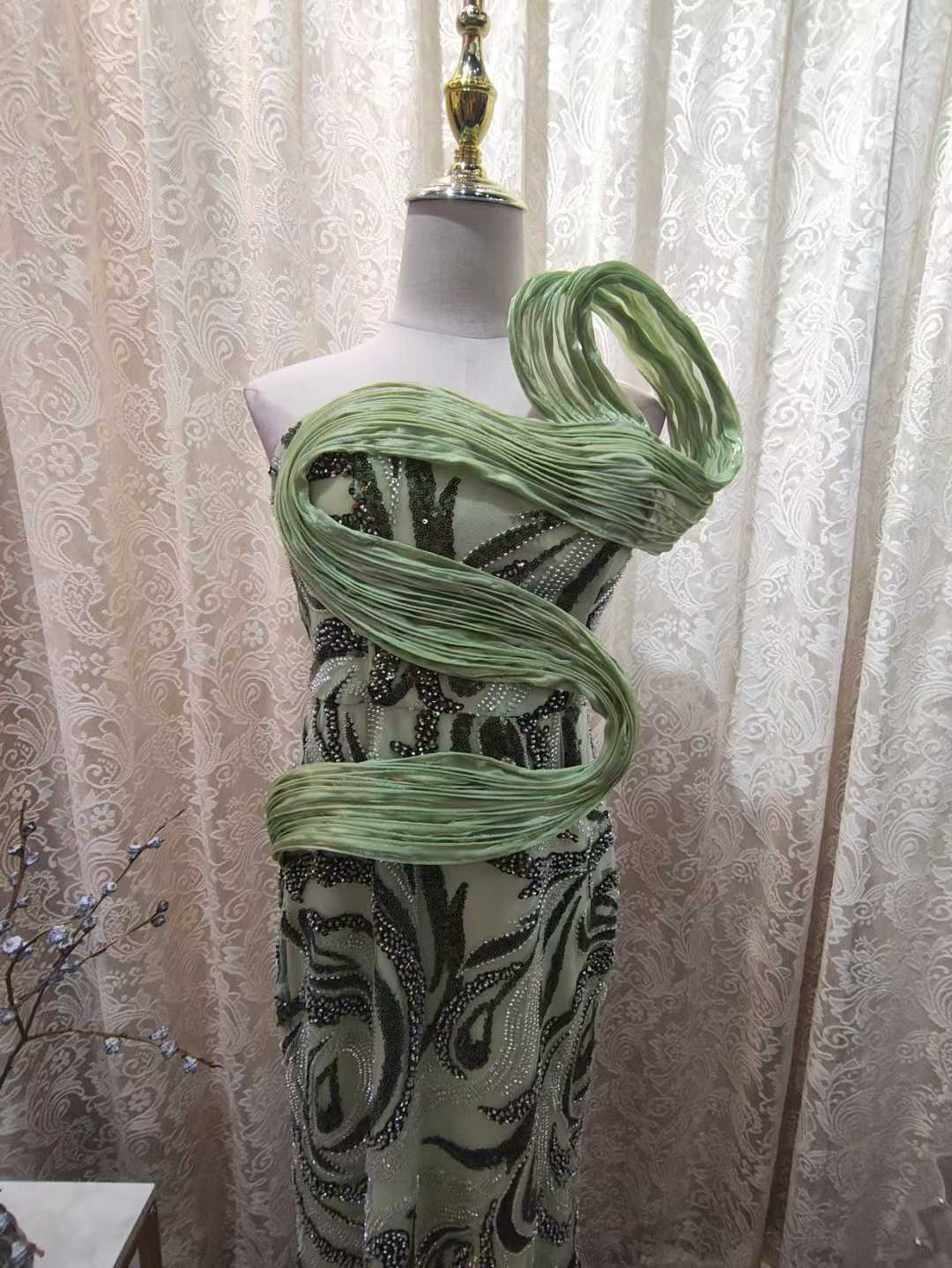 Luxury Flick Strapless Rhinestone Maxi Evening Dress SML005