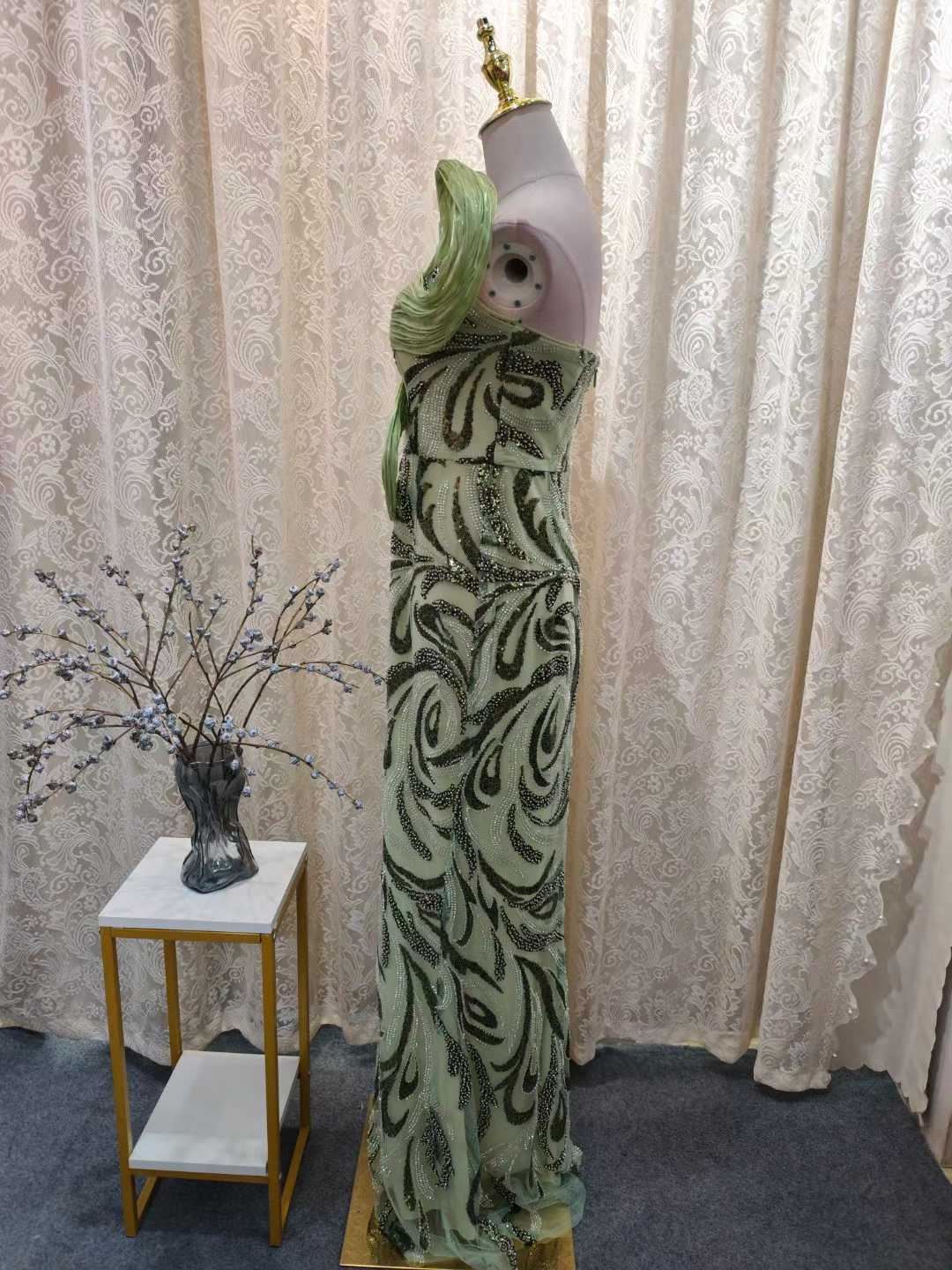 Luxury Flick Strapless Rhinestone Maxi Evening Dress SML005