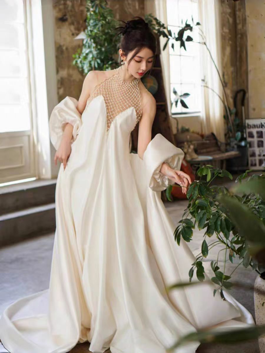 Luxury White Off-Shoulder Evening Dress SY156