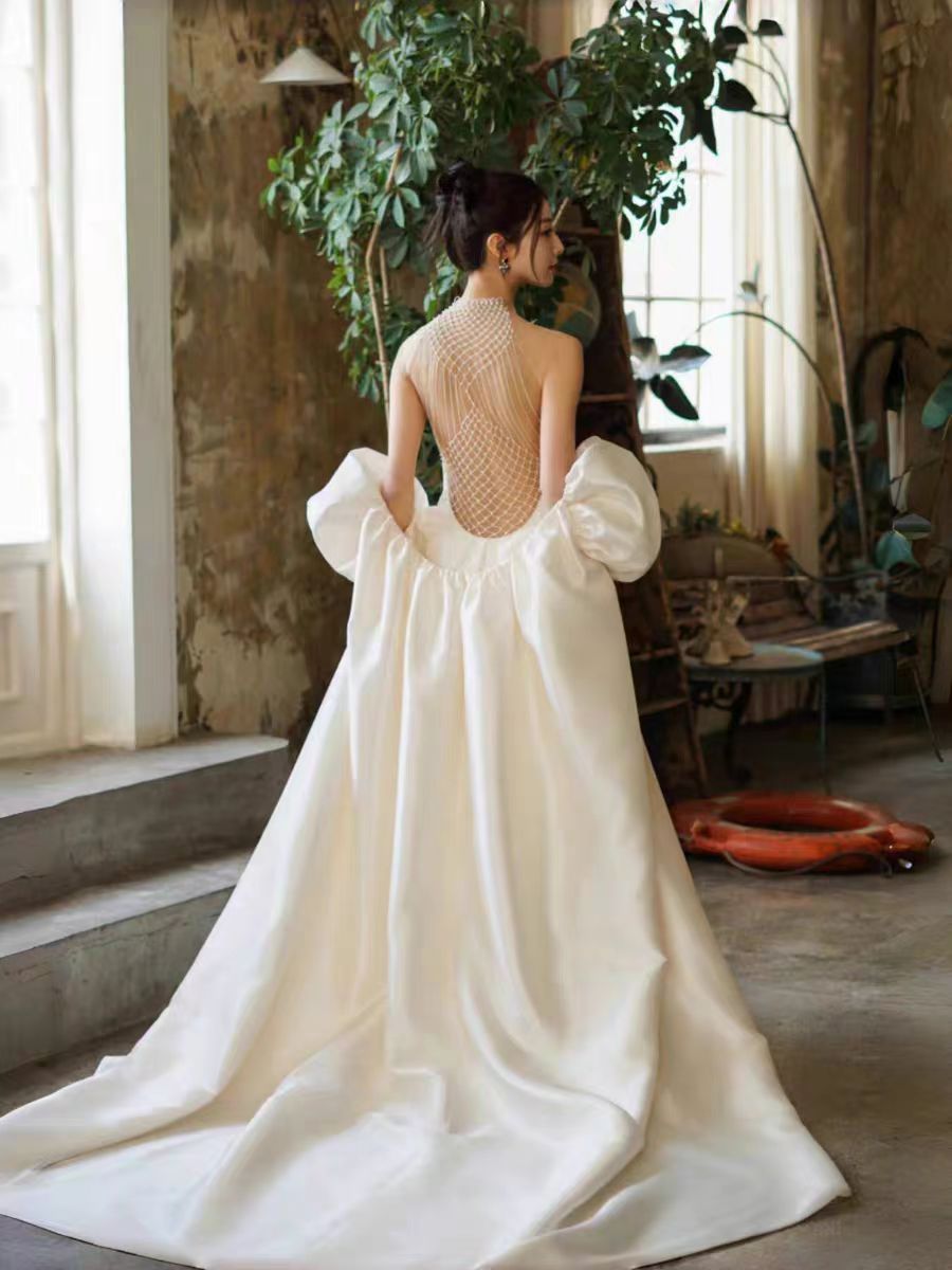 Luxury White Off-Shoulder Evening Dress SY156