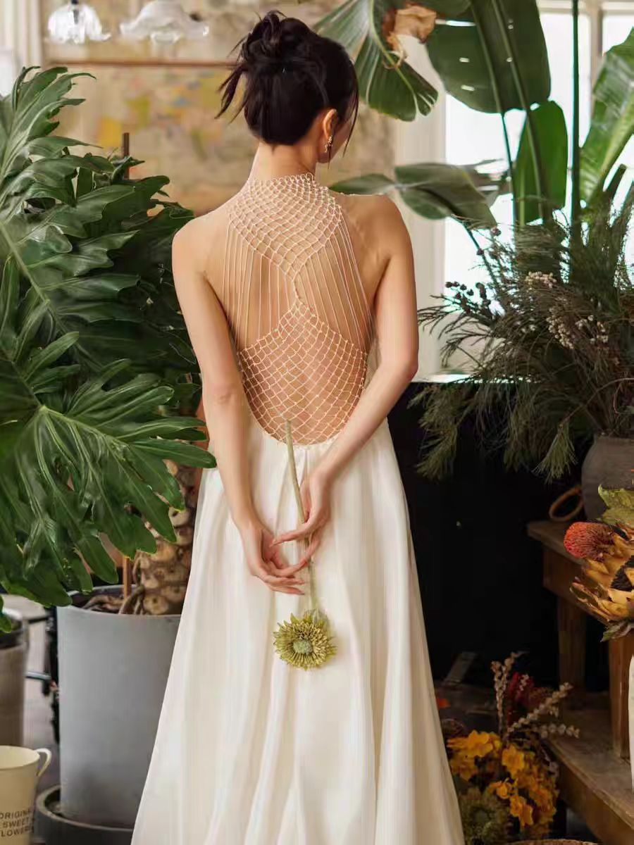 Luxury White Off-Shoulder Evening Dress SY156