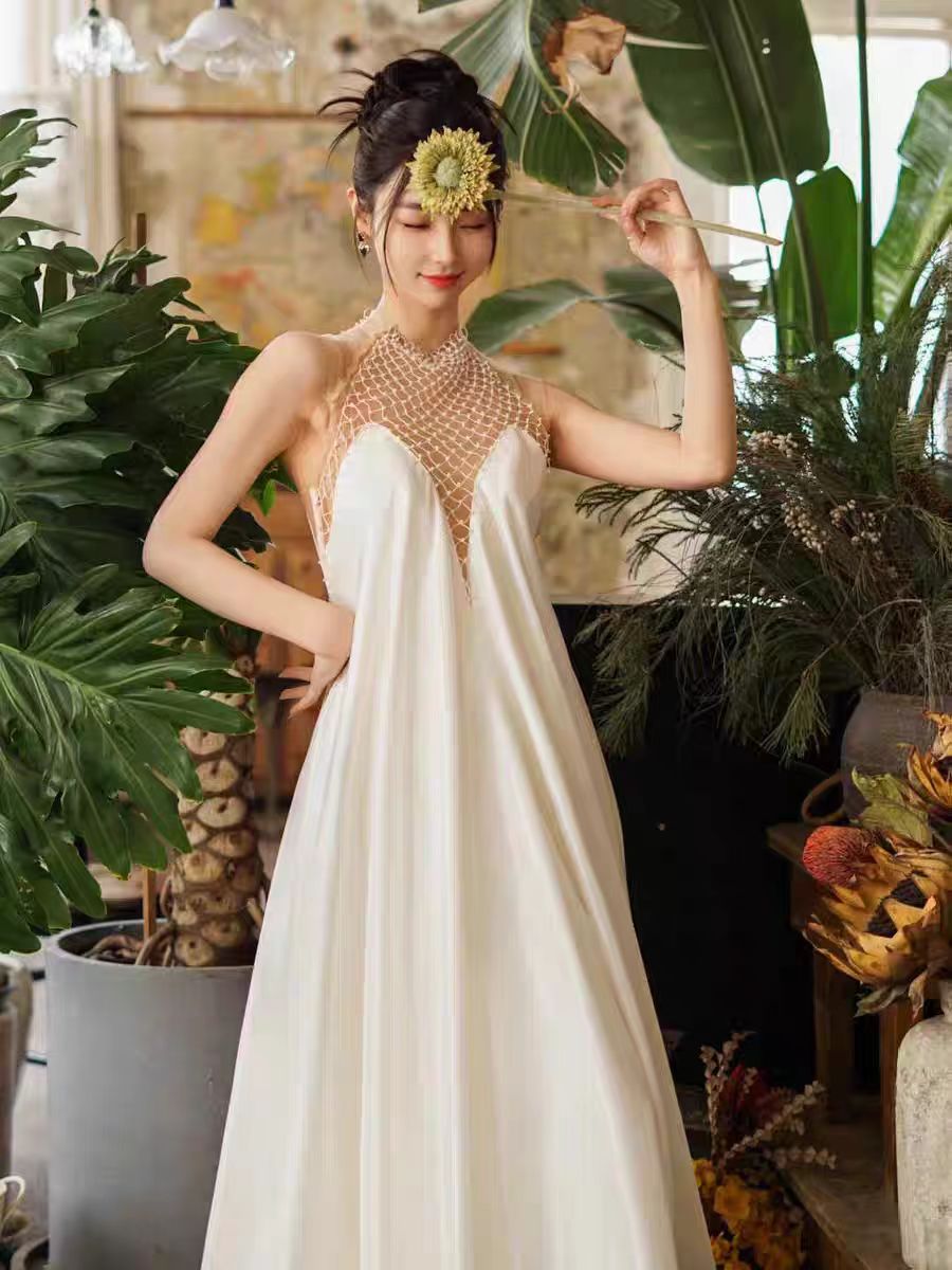 Luxury White Off-Shoulder Evening Dress SY156