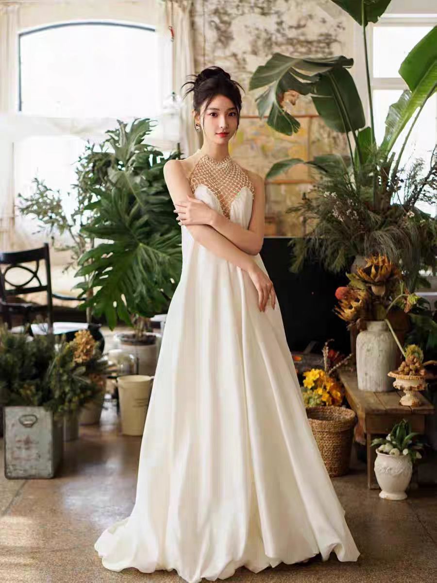 Luxury White Off-Shoulder Evening Dress SY156