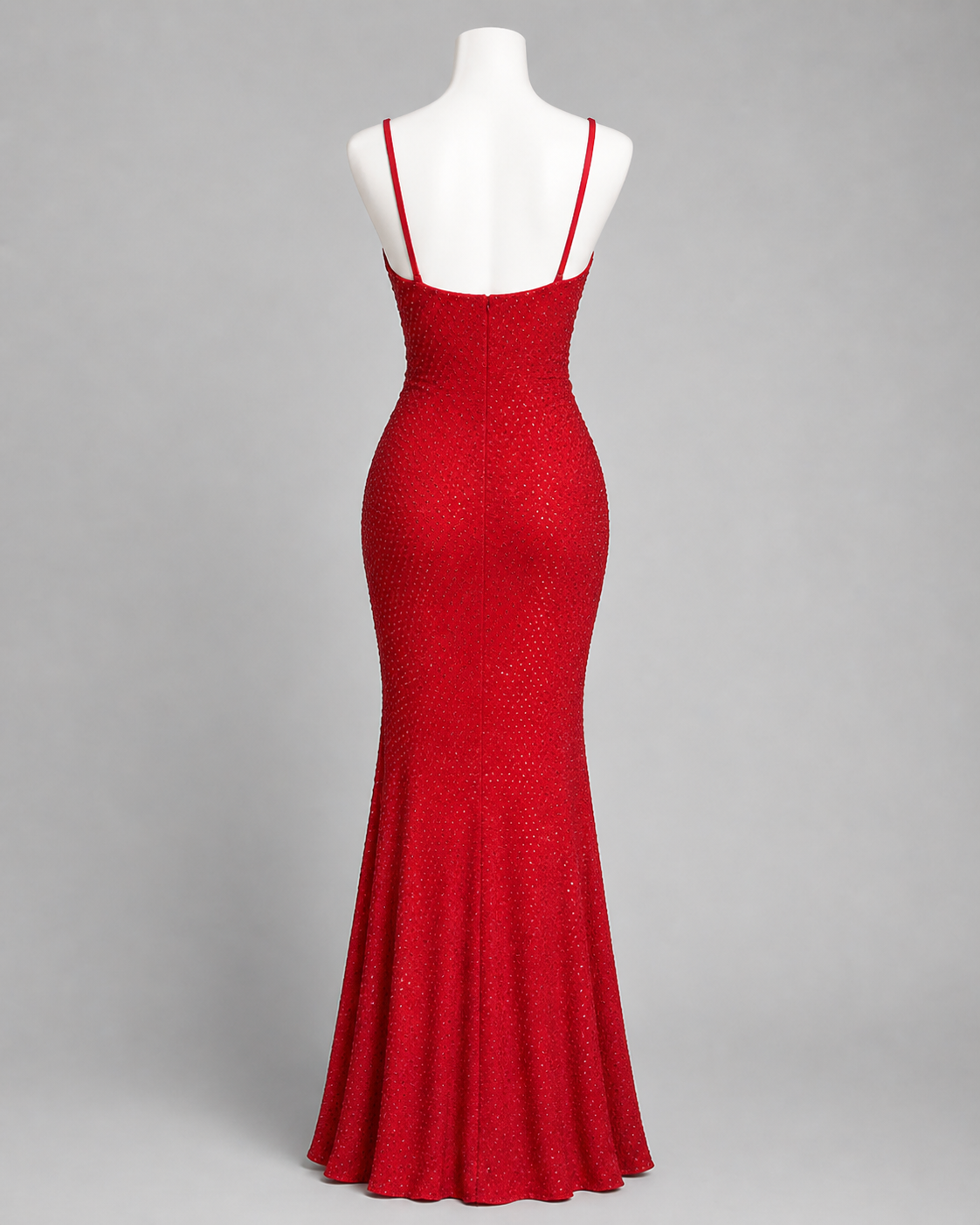 Elegant Red Rhinestone Mermaid Gown for Formal Evening Dress SL124