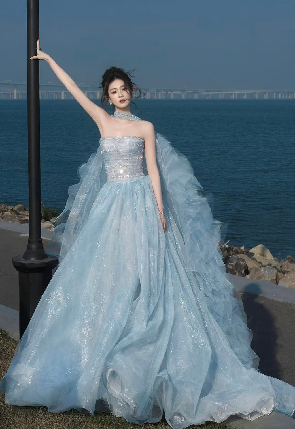 2026 Blue Princess Gown Elite Choice for Beauty Pageants Party SL157