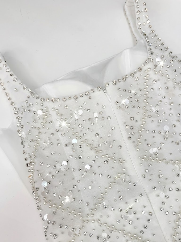 Luxury Fully Beaded Square Neck Chiffon A Line Evening Gown SL146