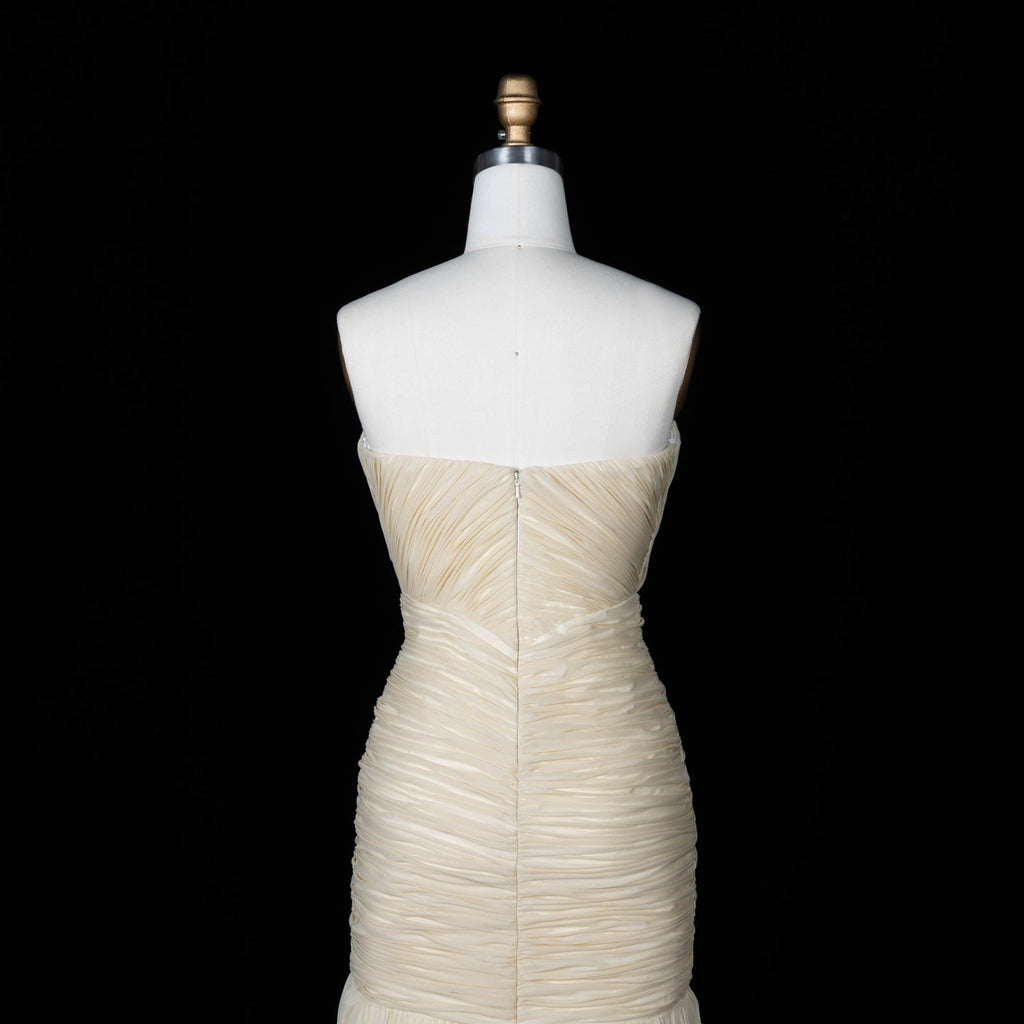 Luxury Light Yellow Sweetheart Pleated Evening Gown YL138
