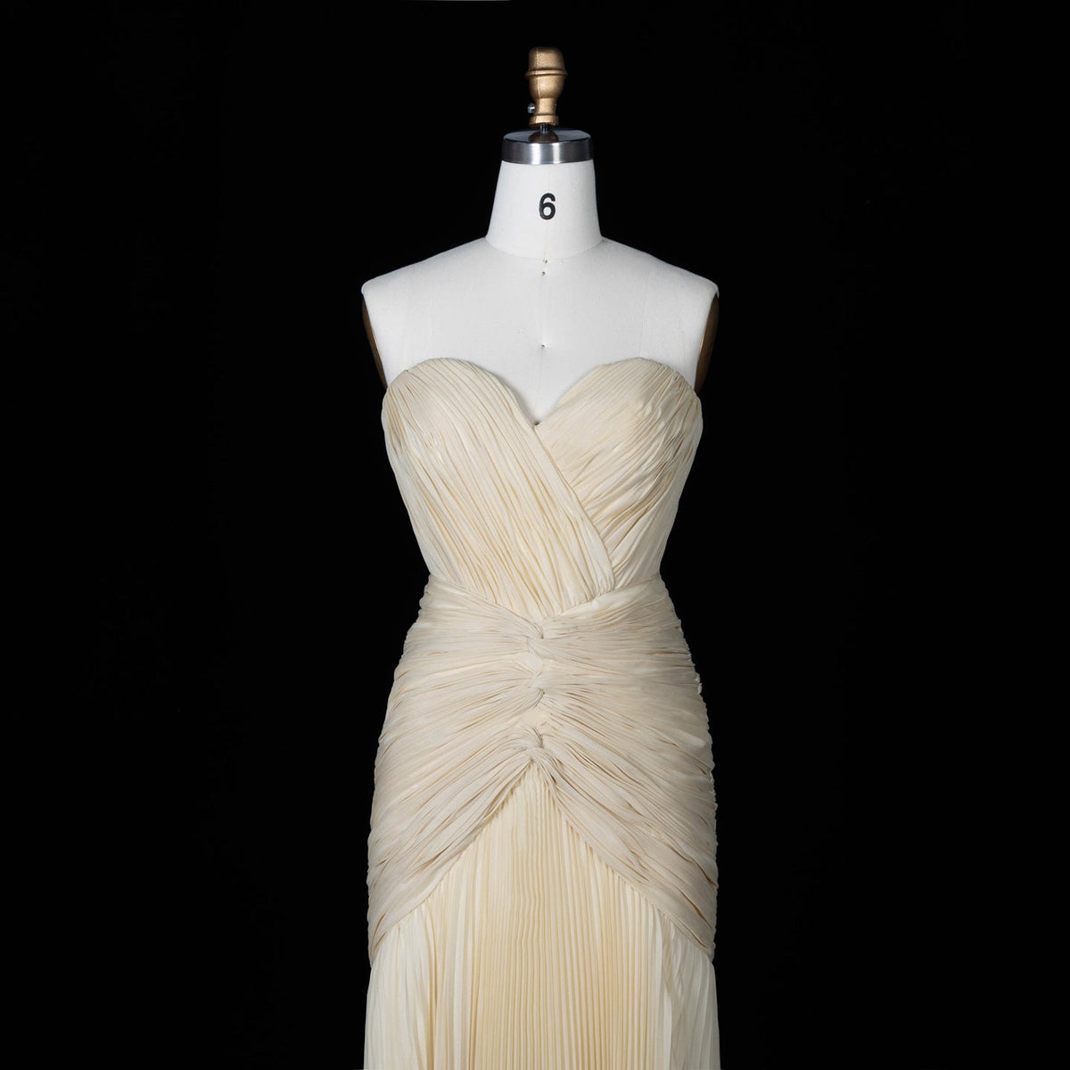 Luxury Light Yellow Sweetheart Pleated Evening Gown YL138