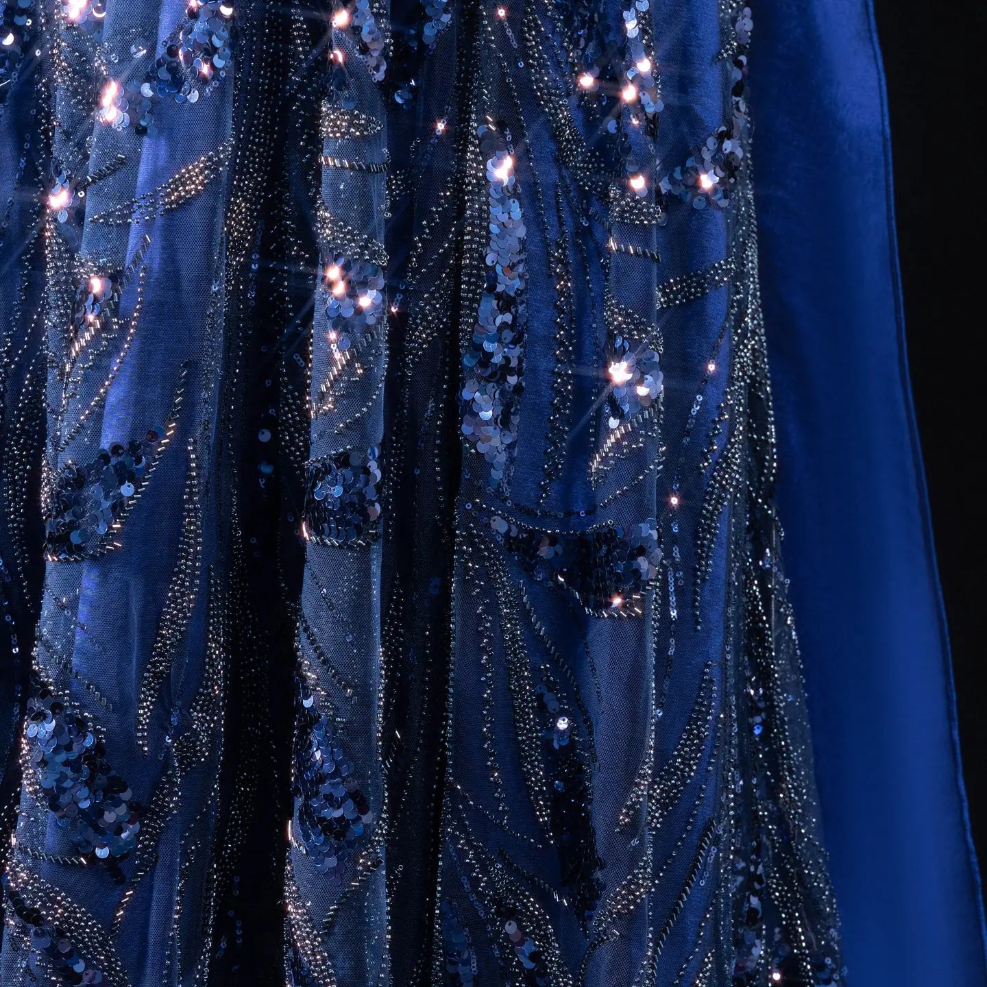 Luxury Off-Shoulder Sequin Evening Gown with Choker Scarf SL174