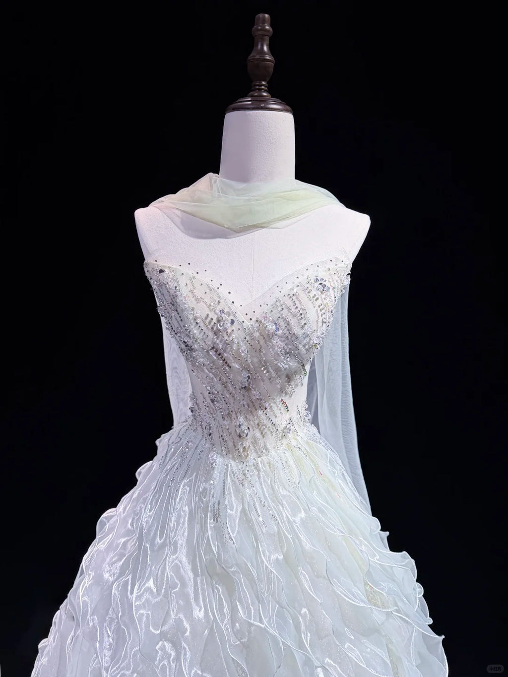 TwinkleGowns SL216 Icy Blue Crystal Embellished Fairy-Tale Ball Gown