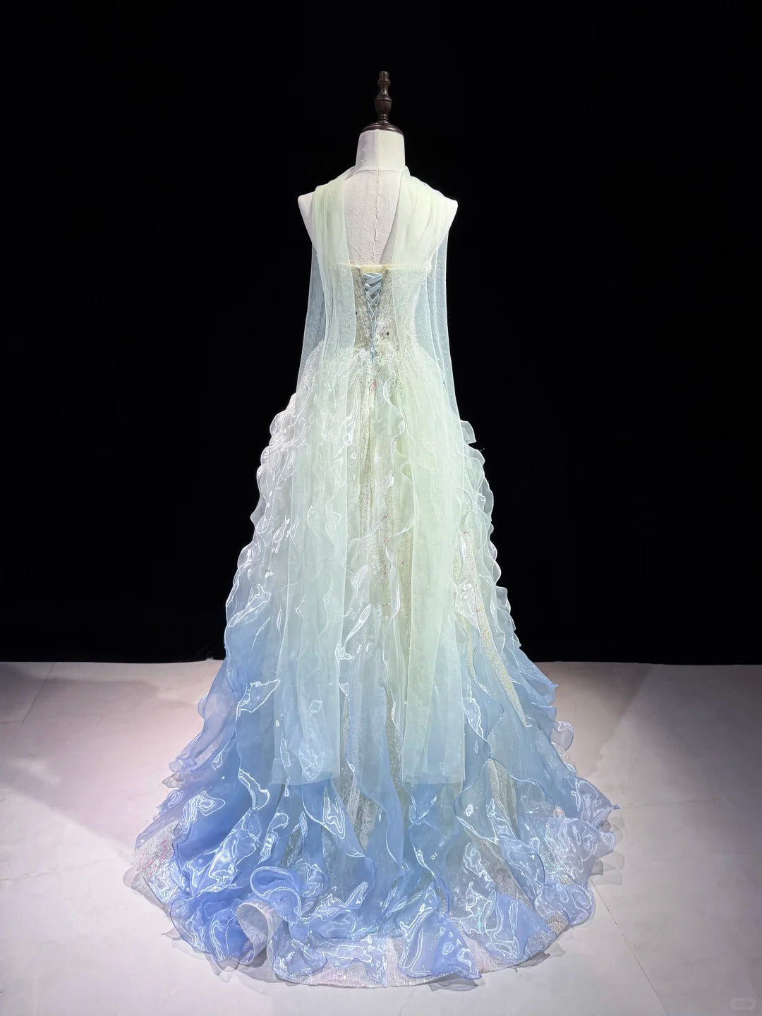 TwinkleGowns SL216 Icy Blue Crystal Embellished Fairy-Tale Ball Gown