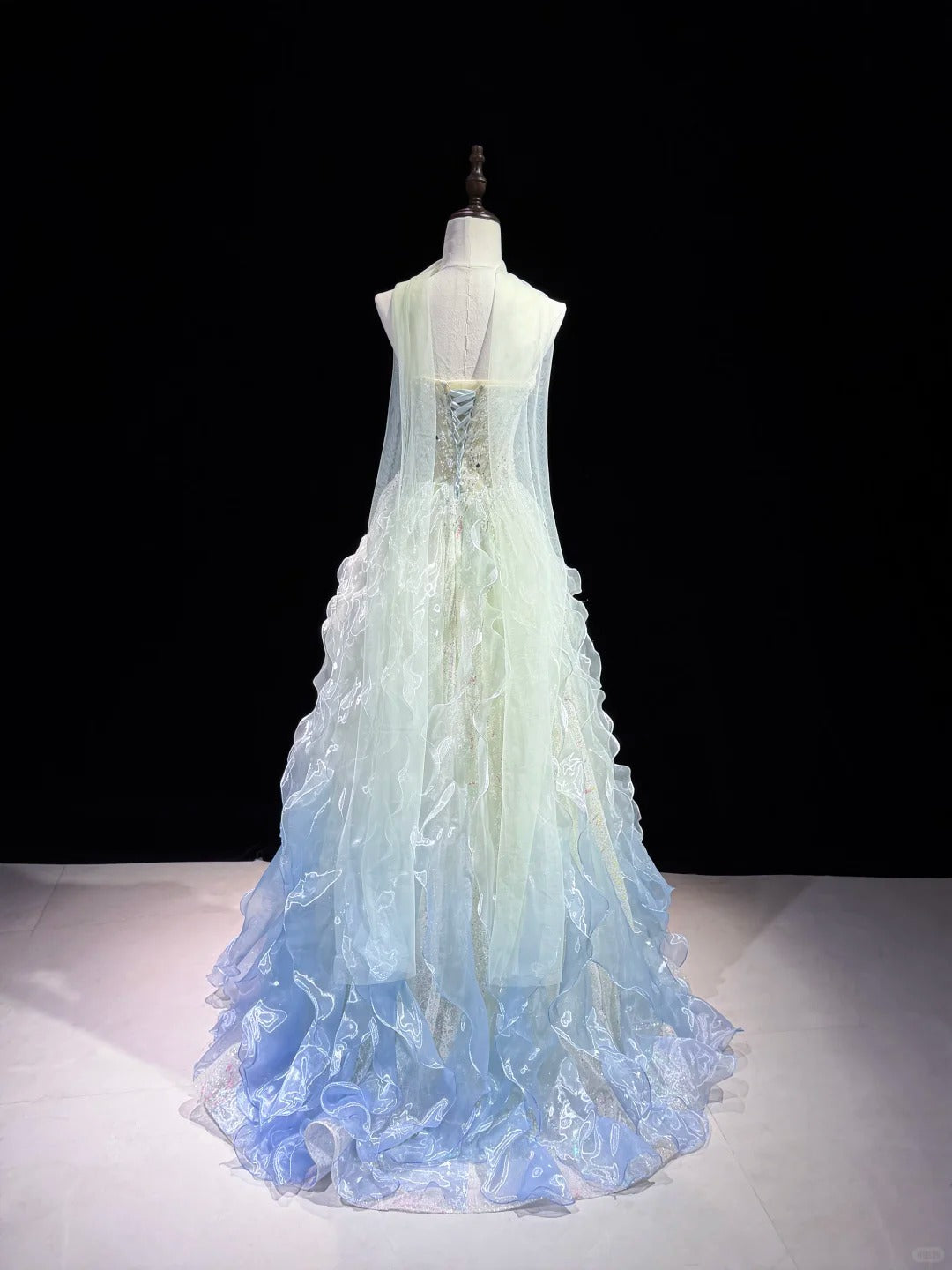 TwinkleGowns SL216 Icy Blue Crystal Embellished Fairy-Tale Ball Gown