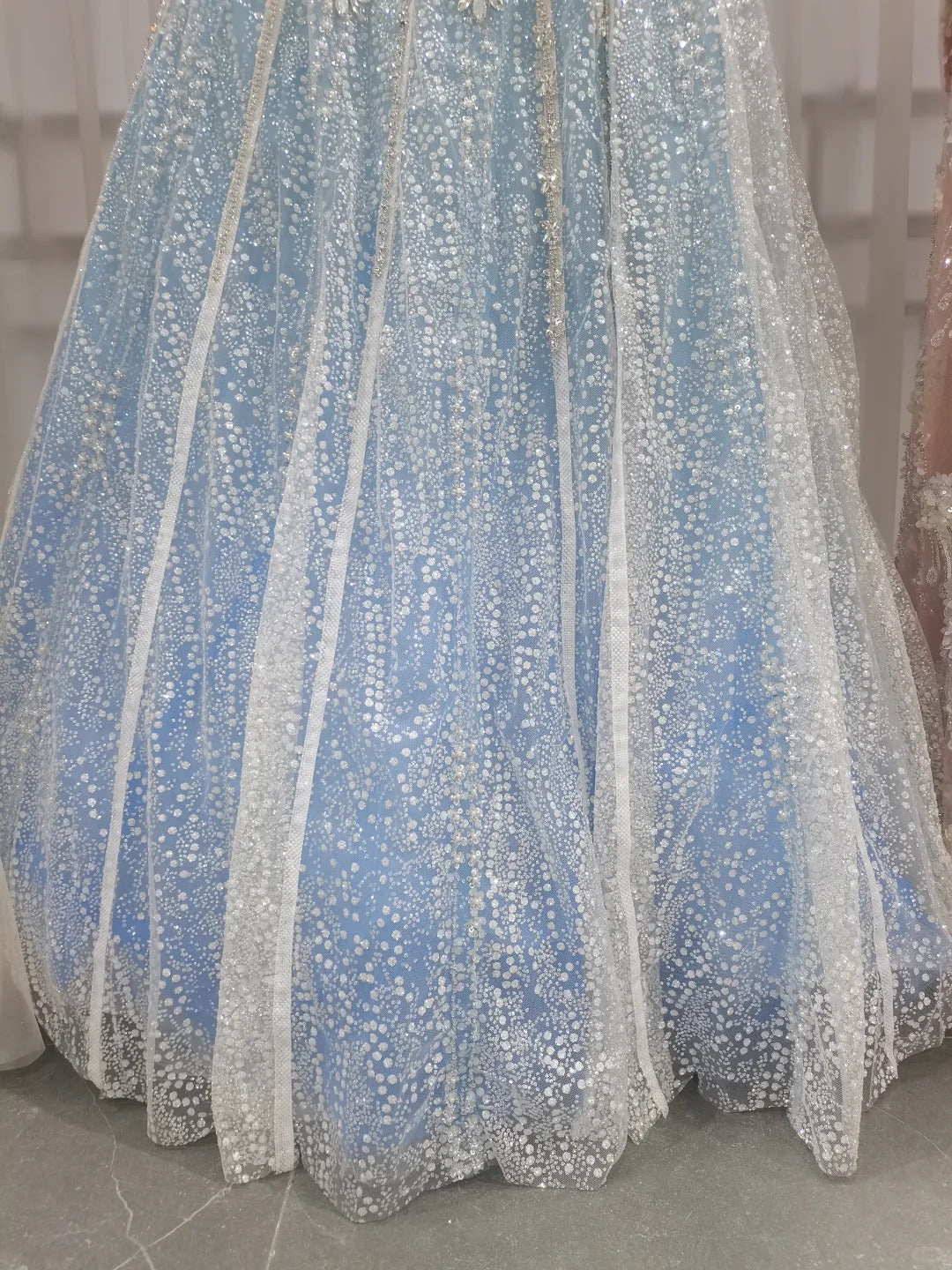 Sparkly Ball Gown Evening Dress with Detachable Sleeves SL228