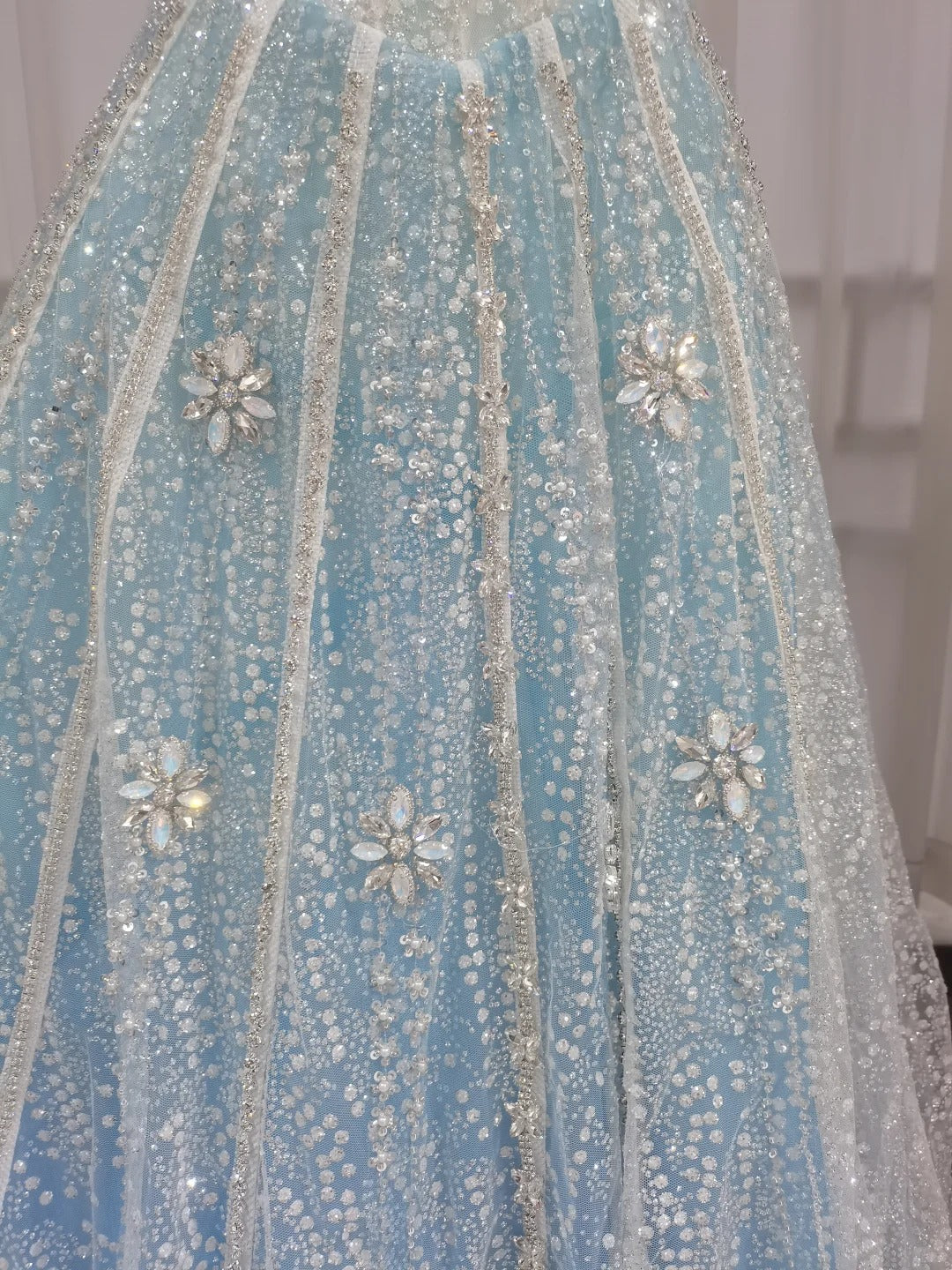 Sparkly Ball Gown Evening Dress with Detachable Sleeves SL228