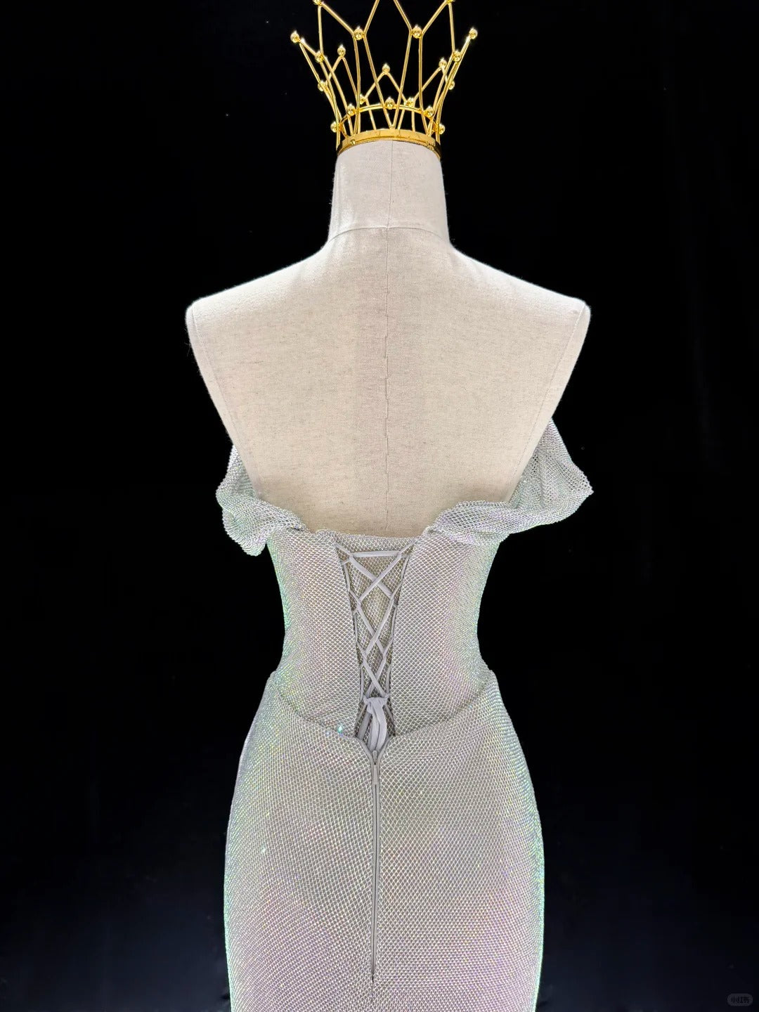 Sparkling Ice Blue Strapless Mermaid Dress with Detachable Train SL226