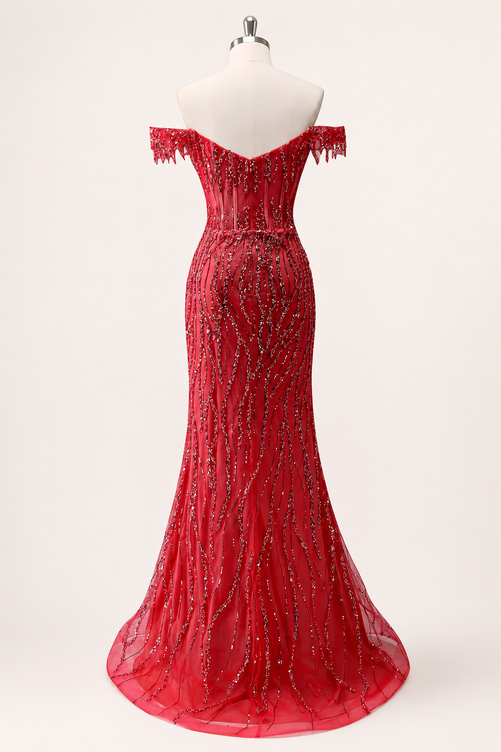 Luxury Beads Off Shoulder with Slit Long Prom Dress CZ155