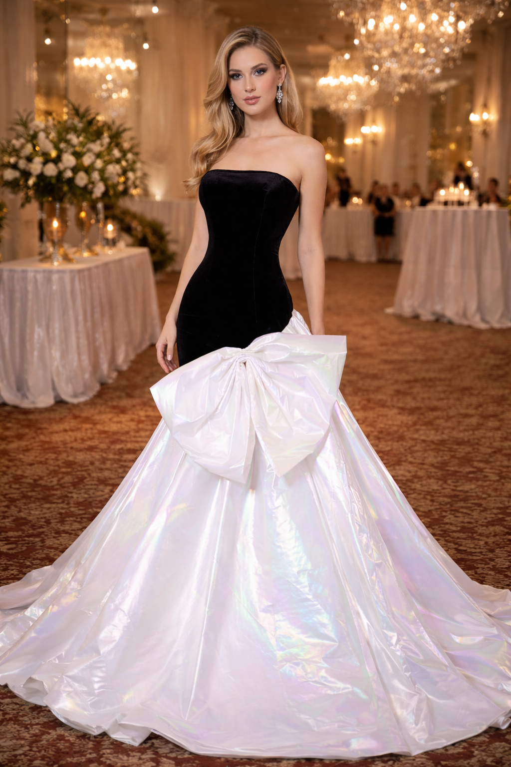 Elegant Black Strapless Velvet Sheath Prom Dress HX1220