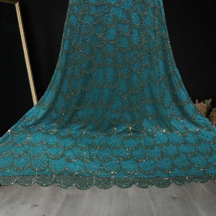 Elegant Emerald Green Strapless Mermaid Silhouette Evening Dress YL132