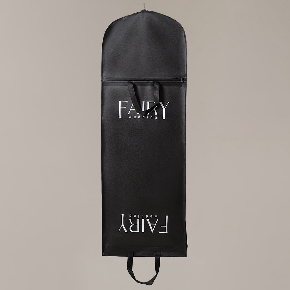 Dustproof Garment Bag in Smoke Grey Full-Zip Foldable Cover for Wedding Dress