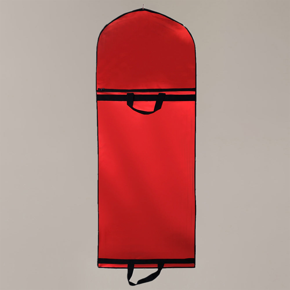 Wedding Dress Dust Cover Wine Red Zippered with Custom Logo Foldable for Bridal Formal Wear