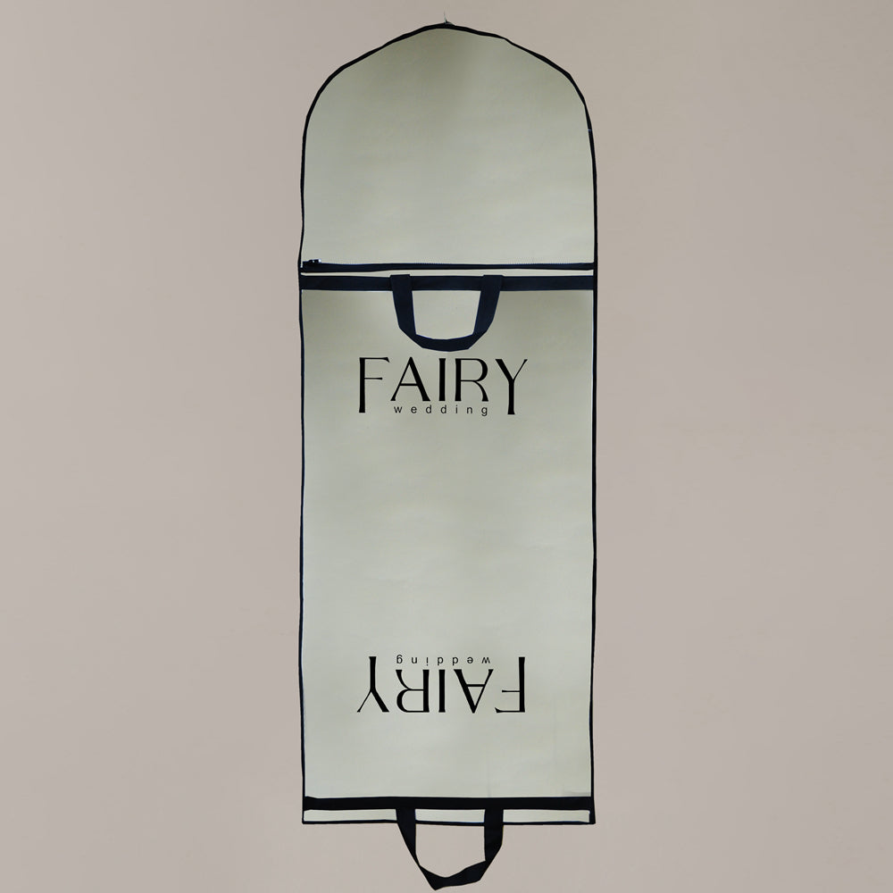 Dustproof Garment Bag in Smoke Grey Full-Zip Foldable Cover for Wedding Dress