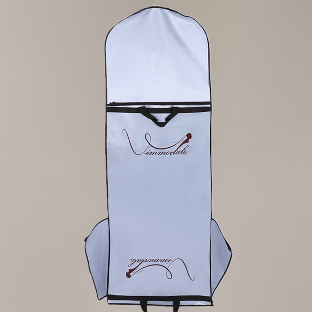 Wedding Dress Dust Cover Wine Red Zippered with Custom Logo Foldable for Bridal Formal Wear