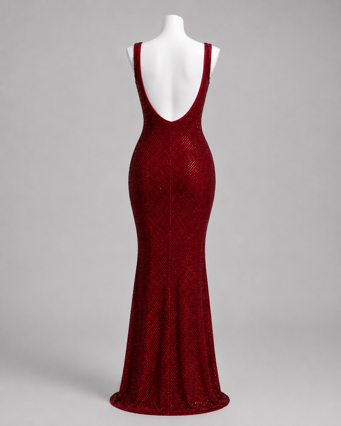 Luxury Burgundy Rhinestone Mermaid Evening Gown SL127