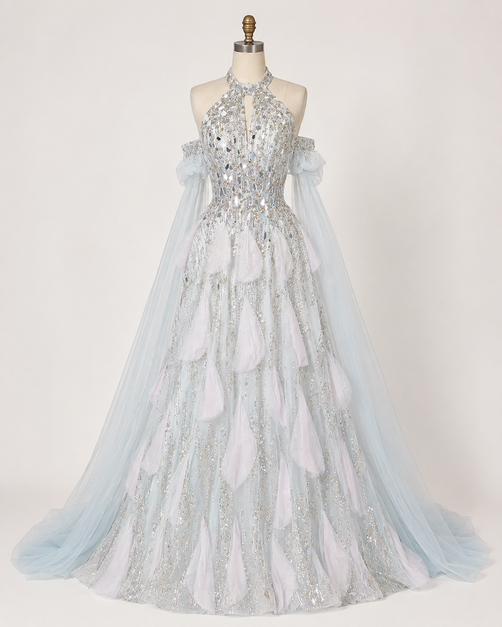 Couture Glitter with 3D Floral Details Princess Prom Dress SL155
