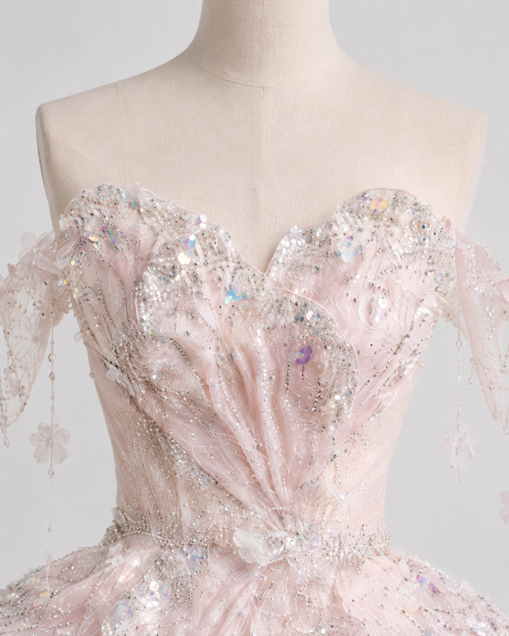 Luxury Blush Pink Crystal Fairy Mini Dress Couture Cocktail & Party Dress SL159