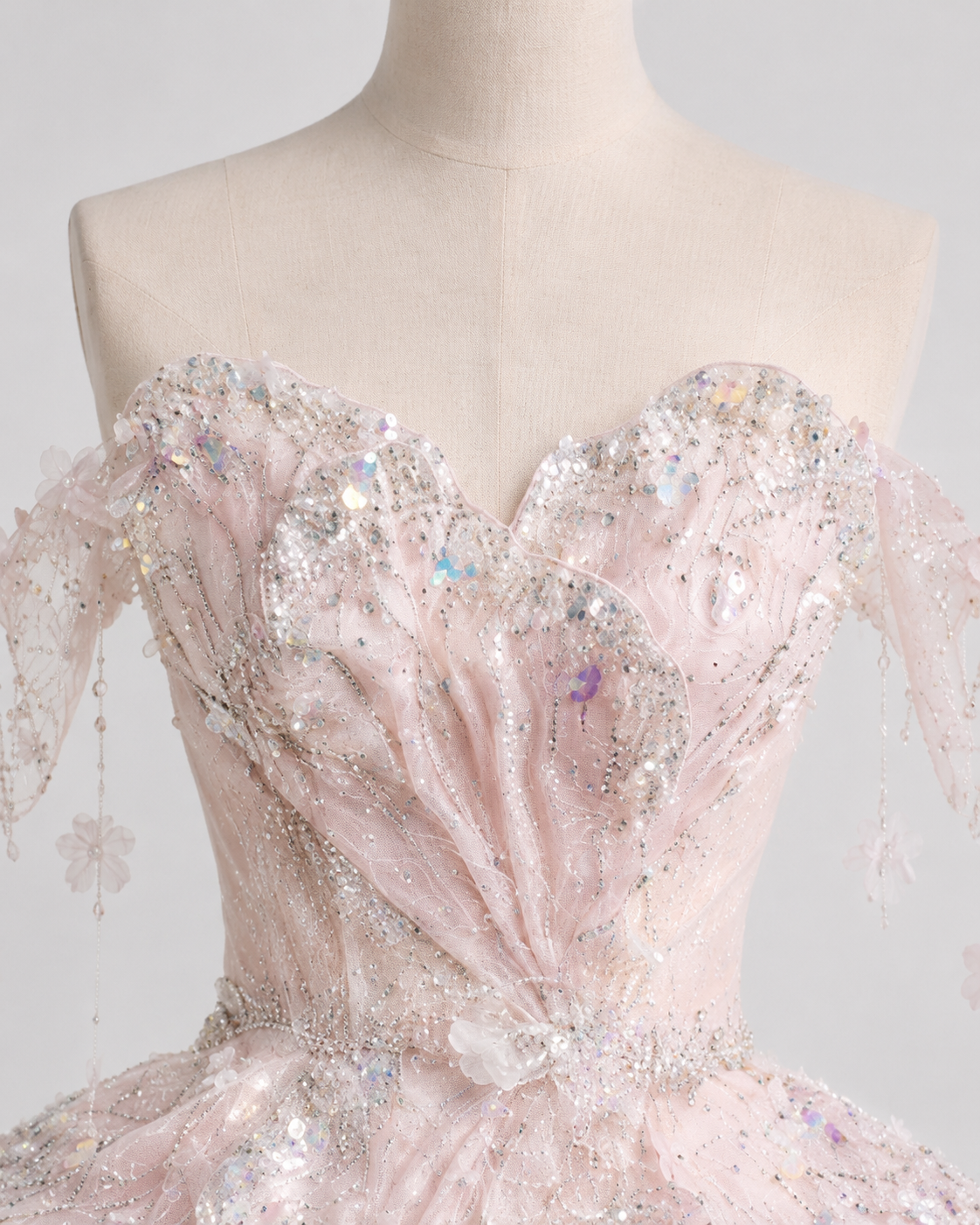 Luxury Blush Pink Crystal Fairy Mini Dress Couture Cocktail & Party Dress SL159